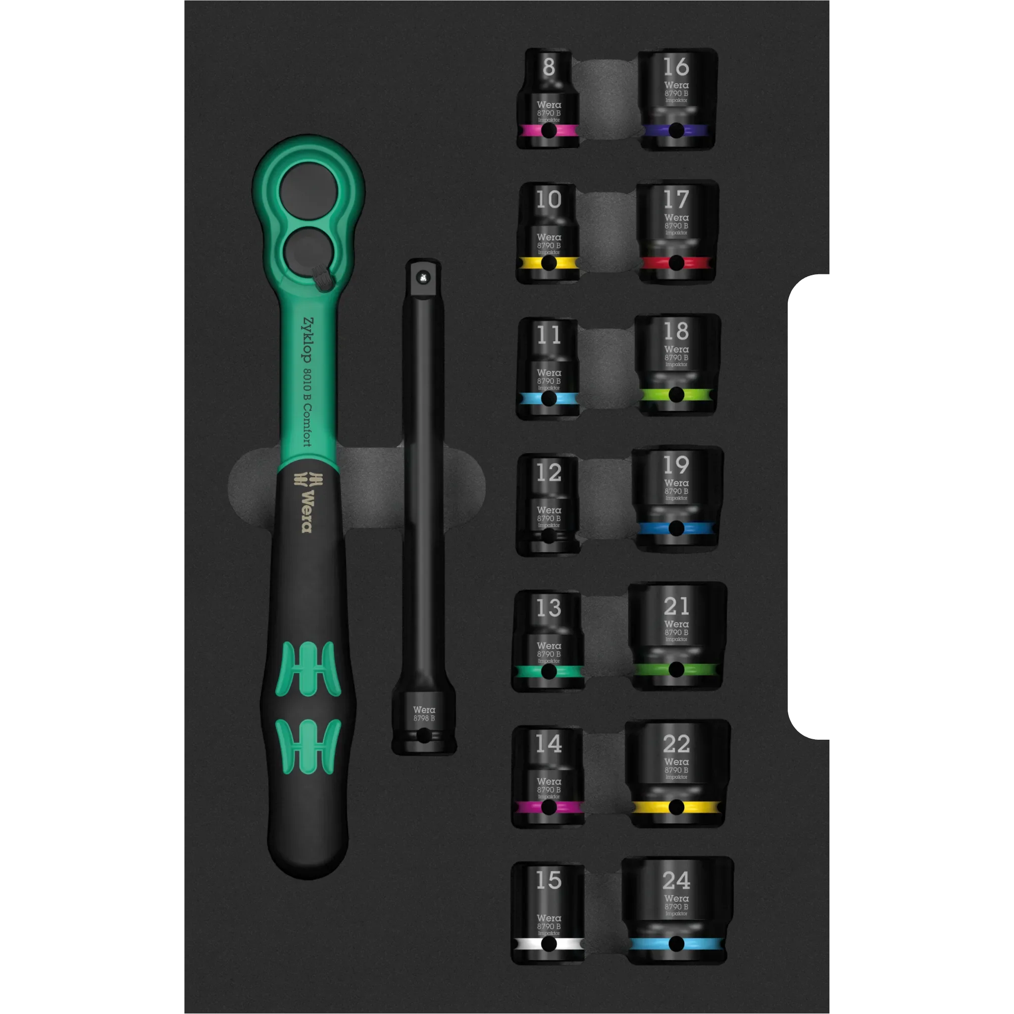 Zyklop Comfort Knarren Set 3/8 Zoll in Einlage - Image 2